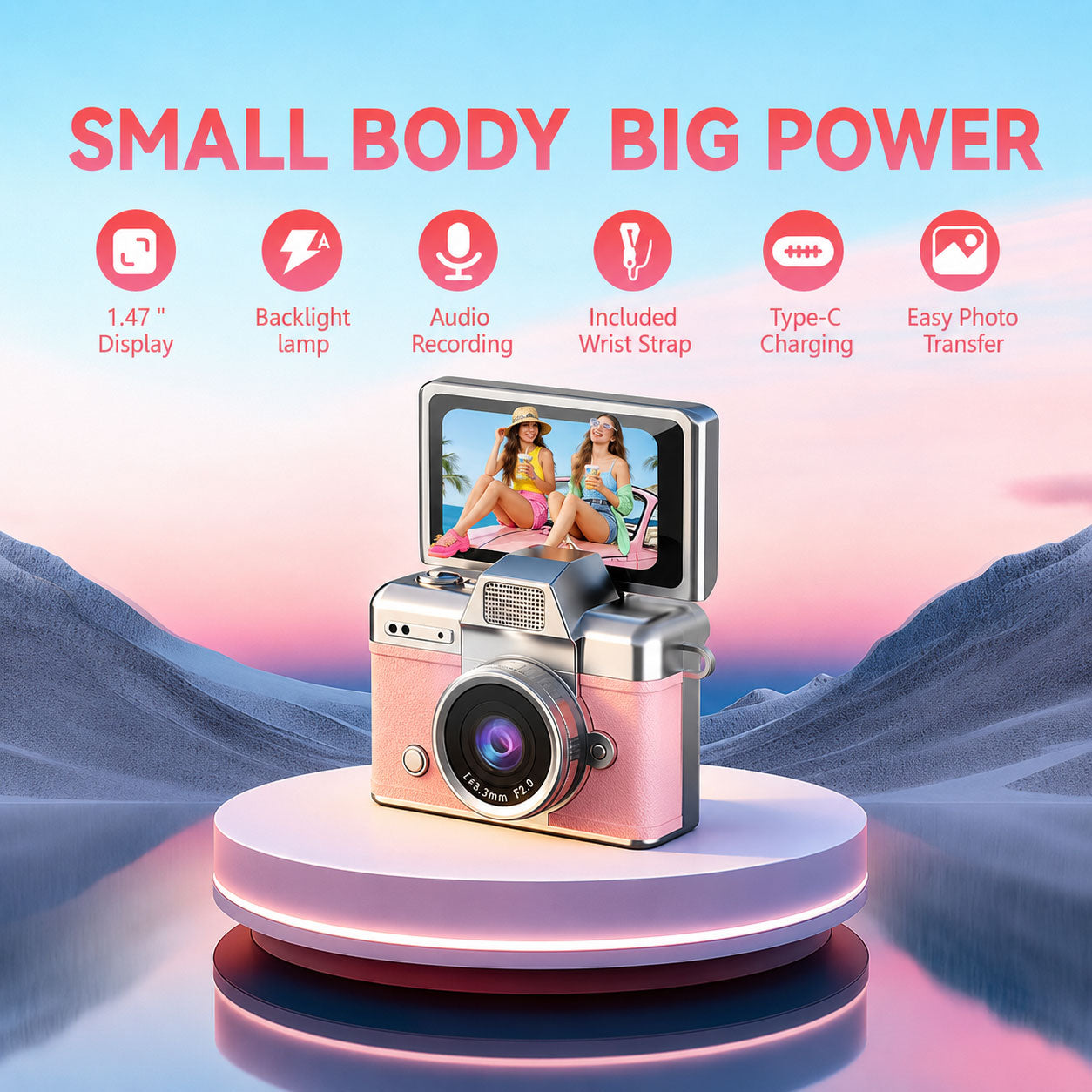 THE Mini Flip Digital Camera, compact colorful design